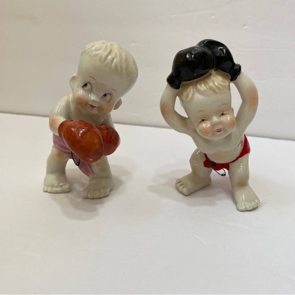 VINTAGE 1950s BOXING BABIES FIGURINES MADE IN JAPAN